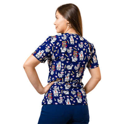 POLERA CLINICA MUJER ESTAMPADA GREEN TOWN 500V 1823NV