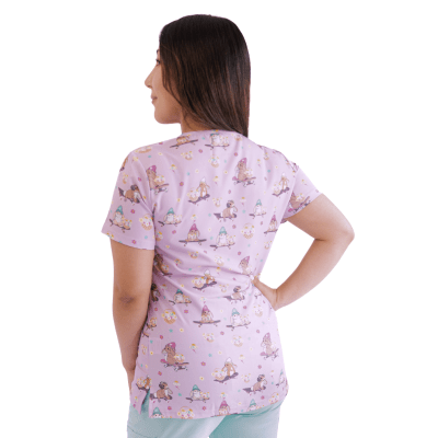 POLERA CLINICA MUJER ESTAMPADA GREEN TOWN 500V 1858
