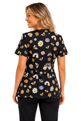 POLERA CLINICA MUJER ESTAMPADA GREEN TOWN 500V 1863BK