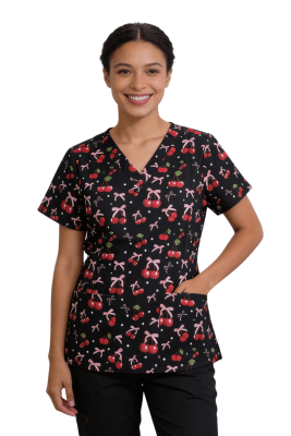 POLERA CLINICA MUJER ESTAMPADA GREEN TOWN 500V 1865BK