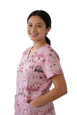 POLERA CLINICA MUJER ESTAMPADA GREEN TOWN 500V 1867PK2
