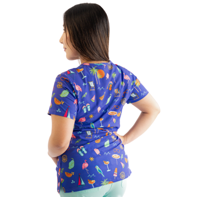 POLERA CLINICA MUJER ESTAMPADA GREEN TOWN 500V 1872NV