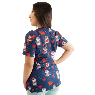 POLERA CLINICA MUJER ESTAMPADA GREEN TOWN 500V 1876NV