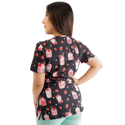 POLERA CLINICA MUJER ESTAMPADA GREEN TOWN 500V 1897BK
