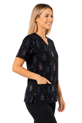 POLERA CLINICA MUJER ESTAMPADA GREEN TOWN 500V 1911BK