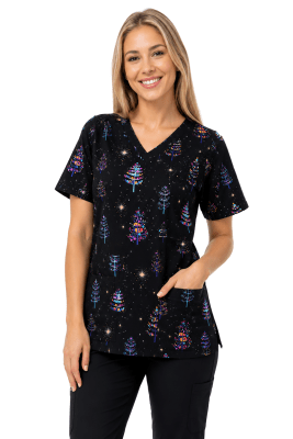 POLERA CLINICA MUJER ESTAMPADA GREEN TOWN 500V 1911BK