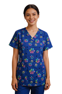 POLERA CLINICA MUJER ESTAMPADA GREEN TOWN 500V 1936