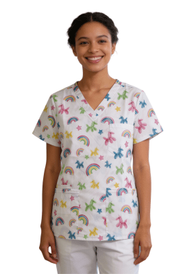 POLERA CLINICA MUJER ESTAMPADA GREEN TOWN 500V 1937