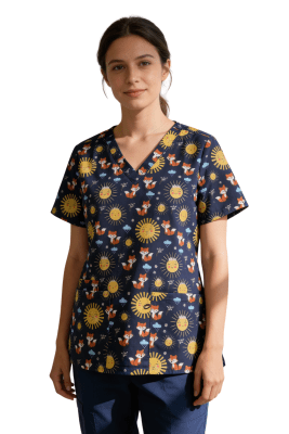 POLERA CLINICA MUJER ESTAMPADA GREEN TOWN 500V 1939