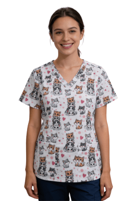 POLERA CLINICA MUJER ESTAMPADA GREEN TOWN 500V 1940