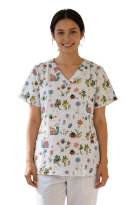 POLERA CLINICA MUJER ESTAMPADA GREEN TOWN 500V 1942