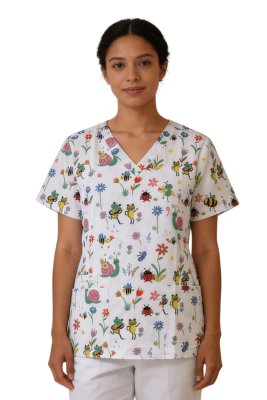 POLERA CLINICA MUJER ESTAMPADA GREEN TOWN 500V 1942