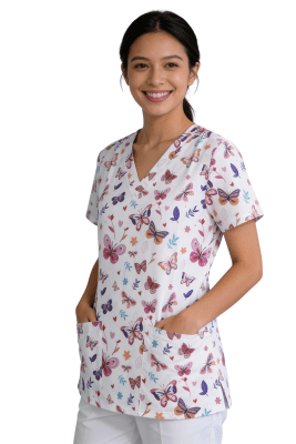 POLERA CLINICA MUJER ESTAMPADA GREEN TOWN 500V 1949
