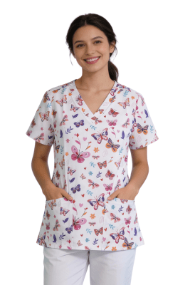 POLERA CLINICA MUJER ESTAMPADA GREEN TOWN 500V 1949