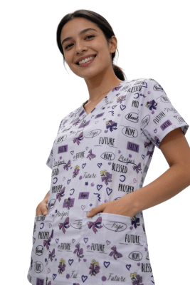 POLERA CLINICA MUJER ESTAMPADA GREEN TOWN 500V 1951LL