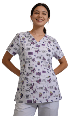 POLERA CLINICA MUJER ESTAMPADA GREEN TOWN 500V 1951LL