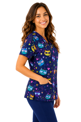 POLERA CLINICA MUJER ESTAMPADA GREEN TOWN 500V 1962