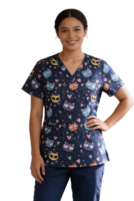 POLERA CLINICA MUJER ESTAMPADA GREEN TOWN 500V 1962