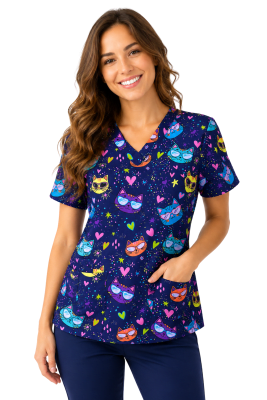 POLERA CLINICA MUJER ESTAMPADA GREEN TOWN 500V 1962