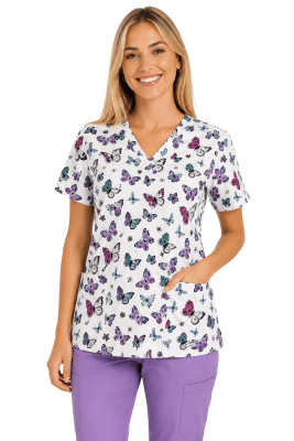 POLERA CLINICA MUJER ESTAMPADA GREEN TOWN 500V 1968
