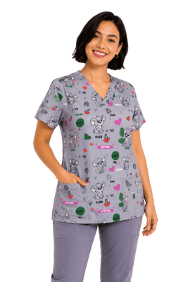 POLERA CLINICA MUJER ESTAMPADA GREEN TOWN 500V 1970GR
