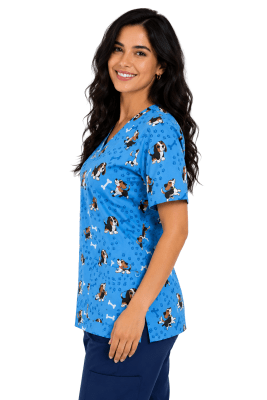 POLERA CLINICA MUJER ESTAMPADA GREEN TOWN 500V 1981