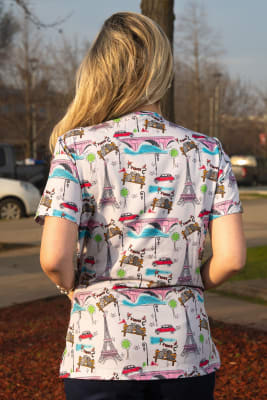 POLERA CLINICA MUJER ESTAMPADA GREEN TOWN 503V 2018