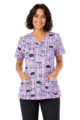 POLERA CLINICA MUJER ESTAMPADA GREEN TOWN 506W 1426PK