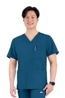 POLERA CLINICA HOMBRE MOMENTUM 5802 AZUL PETROLEO
