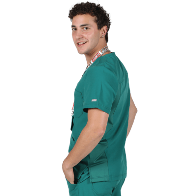 POLERA CLINICA HOMBRE MOMENTUM 5802 VERDE PABELLON