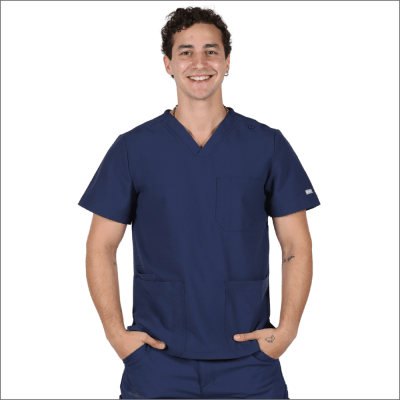 POLERA CLINICA HOMBRE MOMENTUM 5802 AZUL MARINO