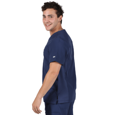 POLERA CLINICA HOMBRE MOMENTUM 5802 AZUL MARINO