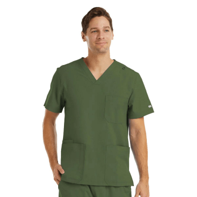 POLERA CLINICA HOMBRE MOMENTUM 5802 VERDE OLIVO