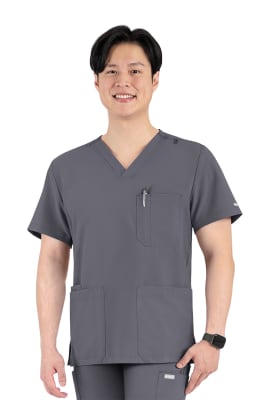POLERA CLINICA HOMBRE MOMENTUM 5802 GRIS OSCURO