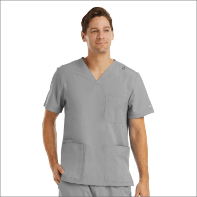 POLERA CLINICA HOMBRE MOMENTUM 5802 GRIS CLARO