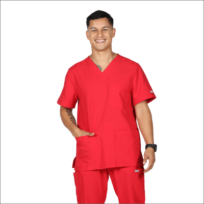 POLERA CLINICA HOMBRE MOMENTUM 5802 ROJA