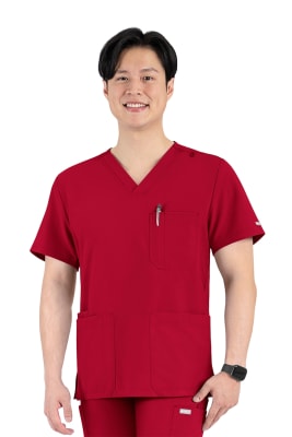 POLERA CLINICA HOMBRE MOMENTUM 5802 ROJA