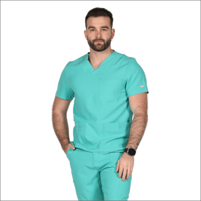 POLERA CLINICA HOMBRE MOMENTUM 5802 VERDE QUIRURGICO