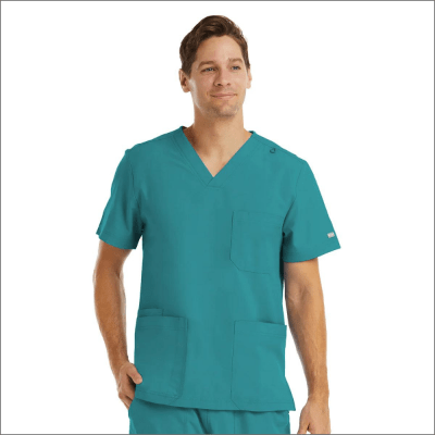 POLERA CLINICA HOMBRE MOMENTUM 5802 AZUL VERDOSO
