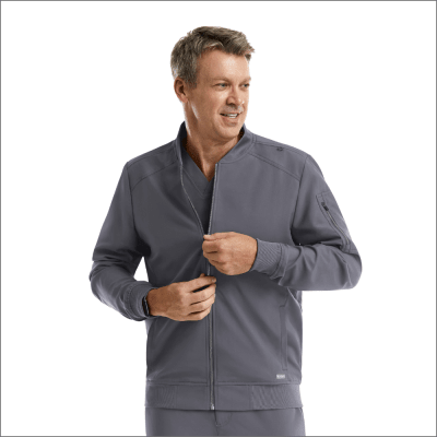 CHAQUETA CLINICA HOMBRE MOMENTUM 5861 GRIS OSCURO