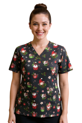 POLERA CLINICA MUJER ESTAMPADA GREEN TOWN 9000XM-24 1818GR