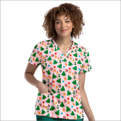 POLERA CLINICA MUJER ESTAMPADA MAEVN 9810 HOLY