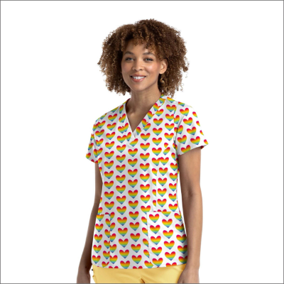 POLERA CLINICA MUJER ESTAMPADA MAEVN 9810 PLNR