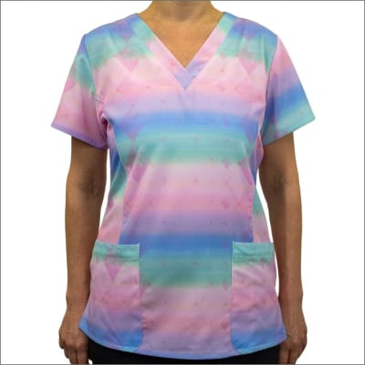 POLERA CLINICA MUJER ESTAMPADA MAEVN 9810 PRSM