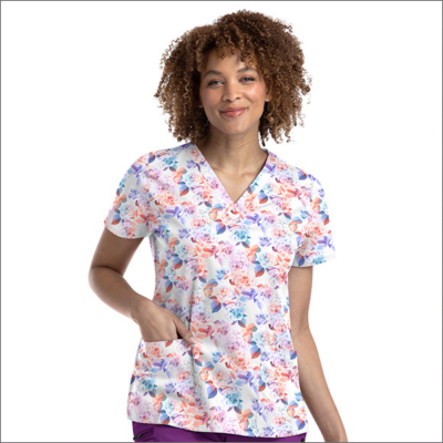 POLERA CLINICA MUJER ESTAMPADA MAEVN 9810 ROSE