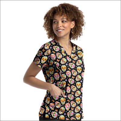 POLERA CLINICA MUJER ESTAMPADA MAEVN 9810 SSKD