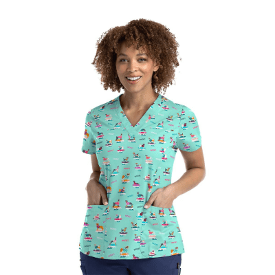 POLERA CLINICA MUJER ESTAMPADA MAEVN 9810 SURF