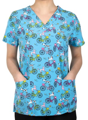 POLERA CLINICA MUJER ESTAMPADA MAEVN - 1767 PSR