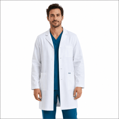 DELANTAL CLINICO LARGO UNISEX MOMENTUM 7555 BLANCO