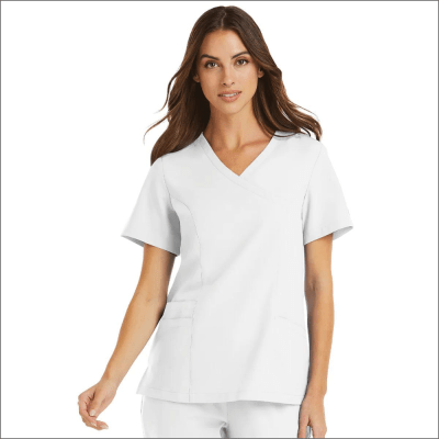 POLERA CLINICA MUJER MOMENTUM 5002 BLANCA